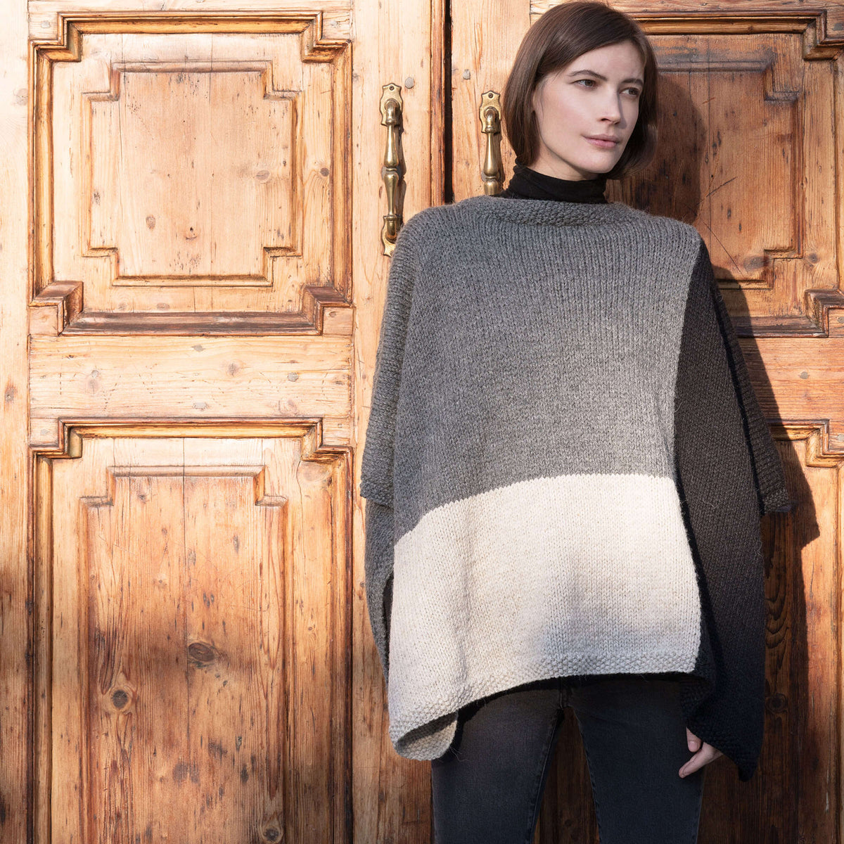 Knit Poncho made in Red Heart An Italian Story Vera Yarn