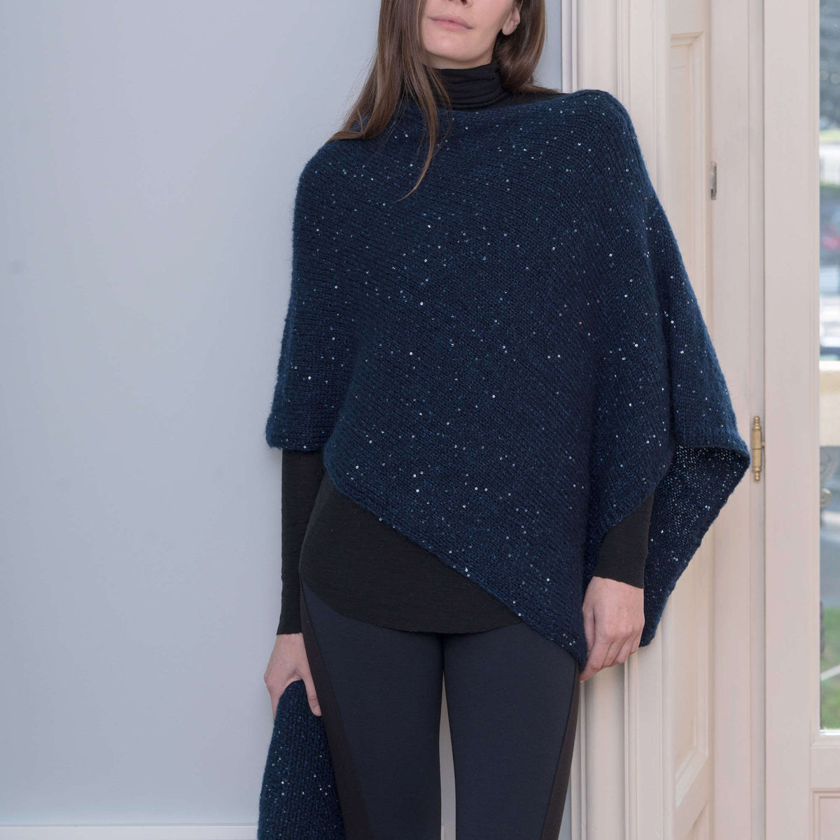 Knit Poncho made in Red Heart An Italian Story Luce Yarn