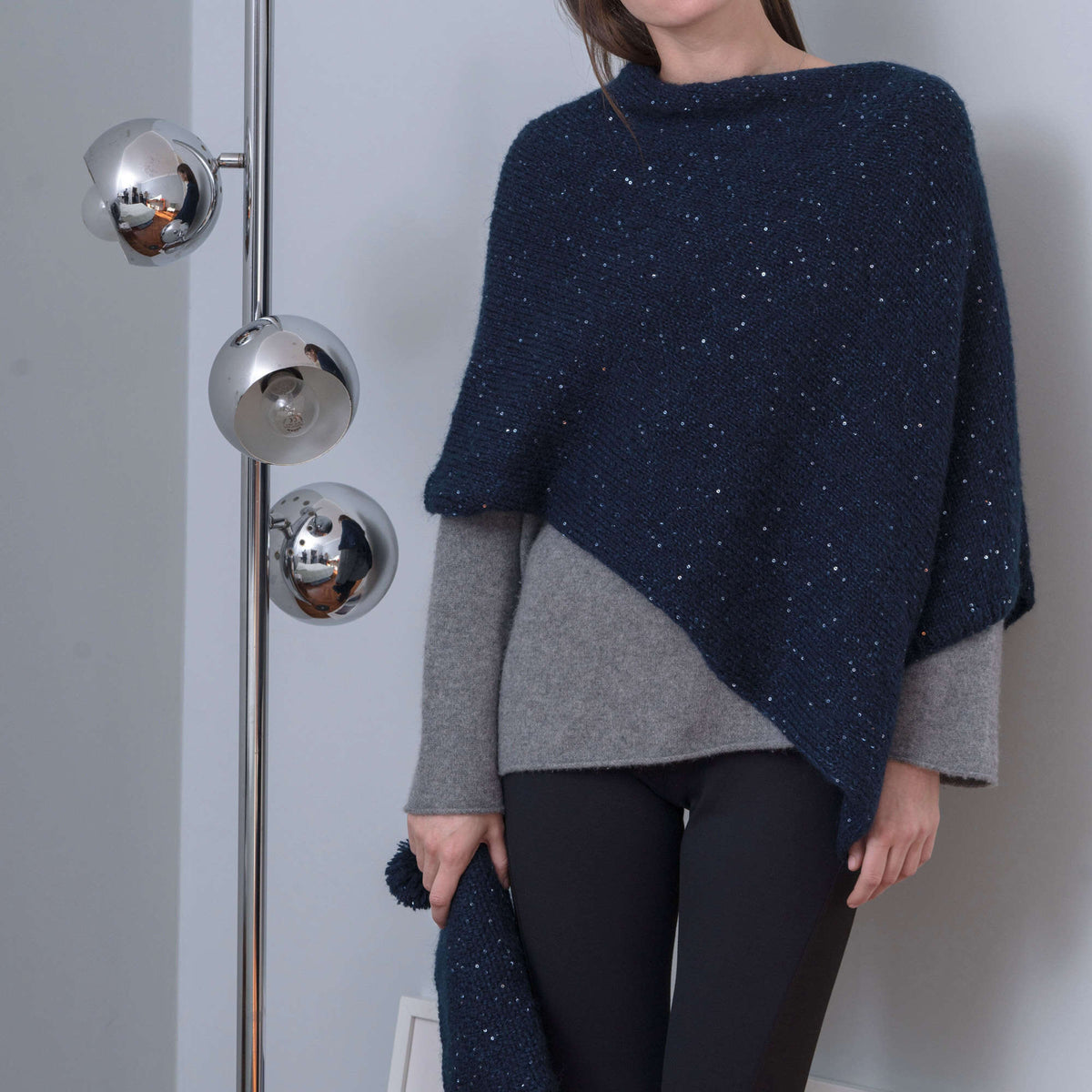 Knit Poncho made in Red Heart An Italian Story Luce Yarn