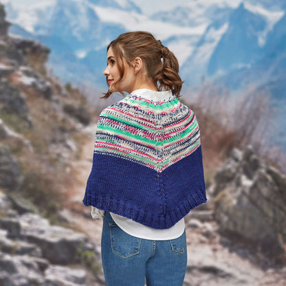 Red Heart Faux Fair Isle Knit Poncho Knit Poncho made in Red Heart Super Saver Fair Isle Yarn