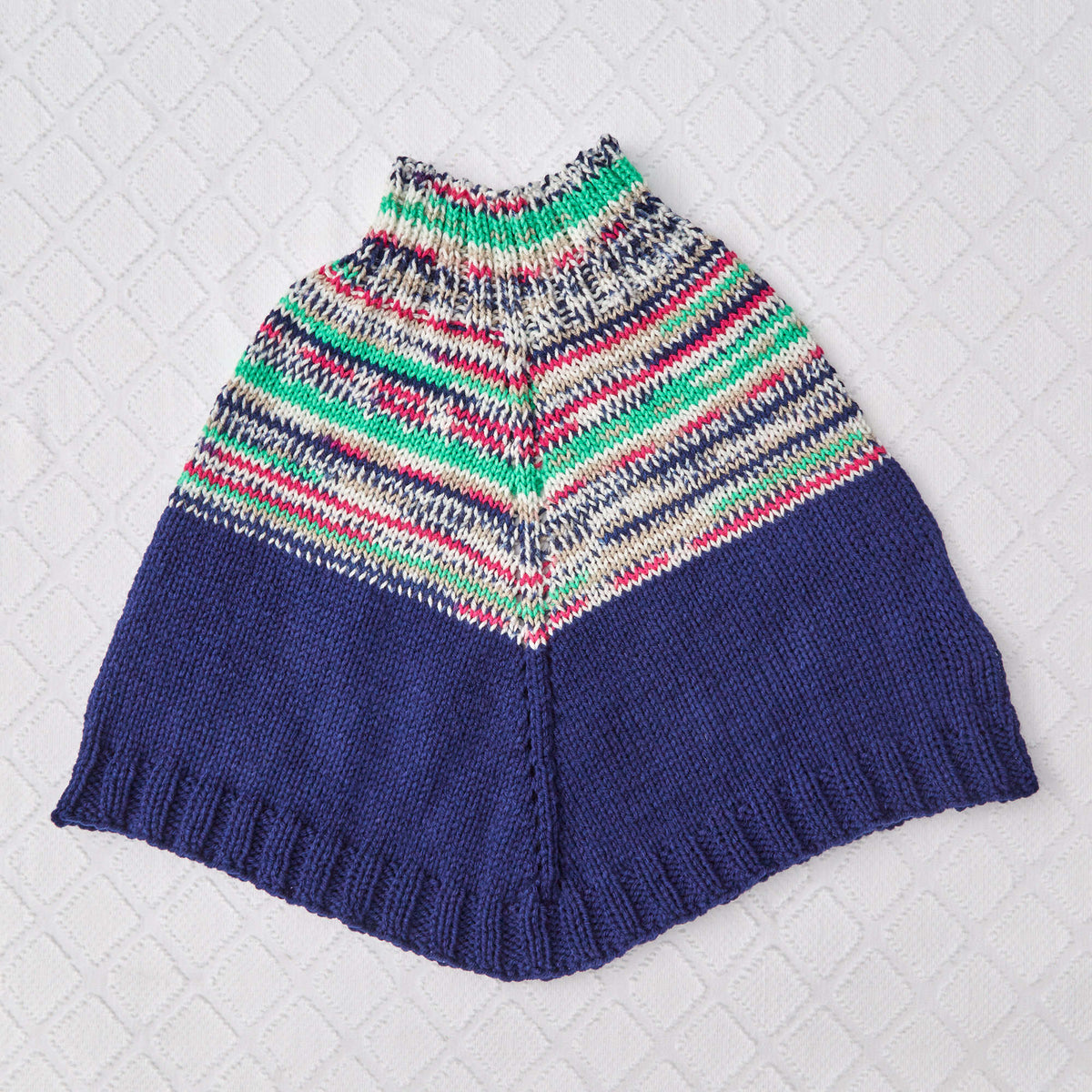 Knit Poncho made in Red Heart Super Saver Fair Isle Yarn