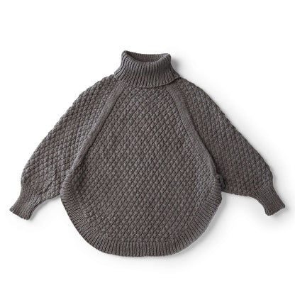 Red Heart Diamond Texture Knit Poncho L/XL