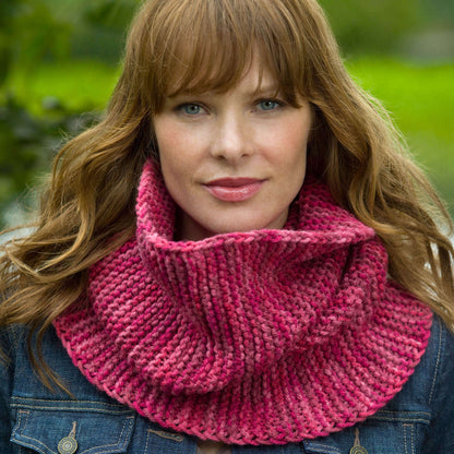 Red Heart Knit Garter Stitch Cowl Knit Cowl made in Red Heart Chunky Yarn