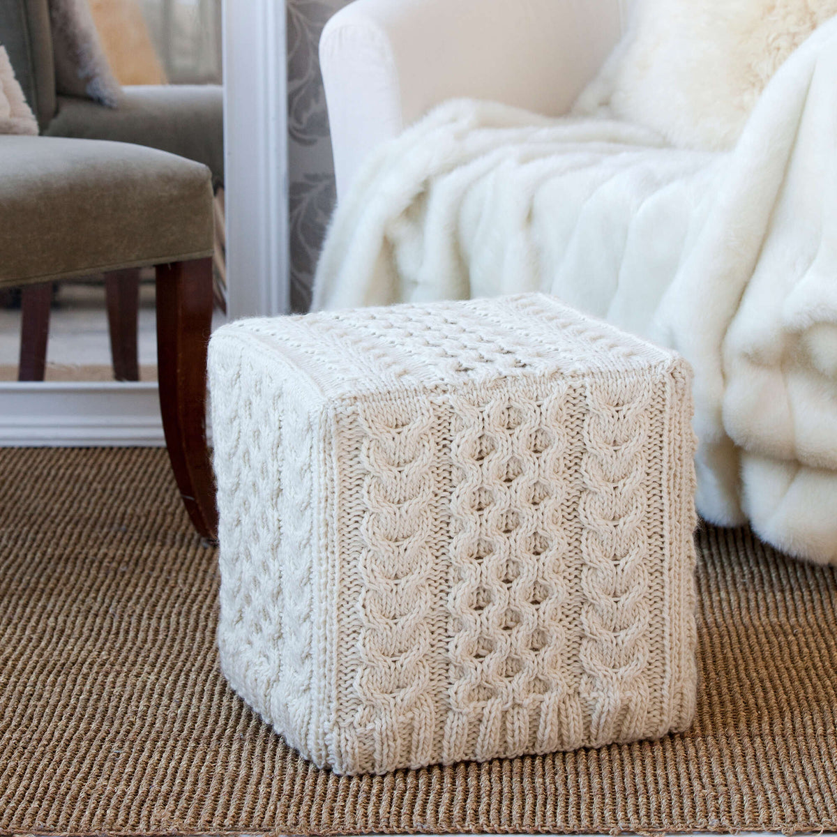 Knit Cowl made in Red Heart Bamboo Ewe Yarn