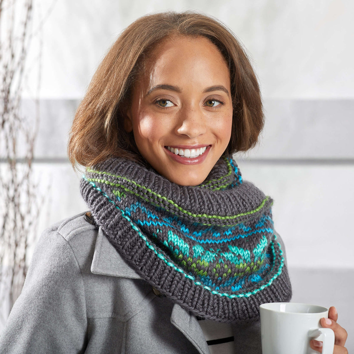 Knit Cowl made in Red Heart Soft Essentials Yarn