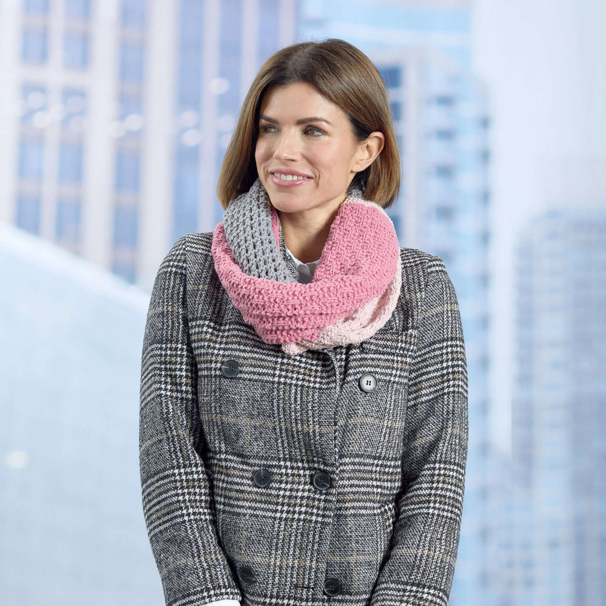 Knit Cowl made in Red Heart Amore Yarn