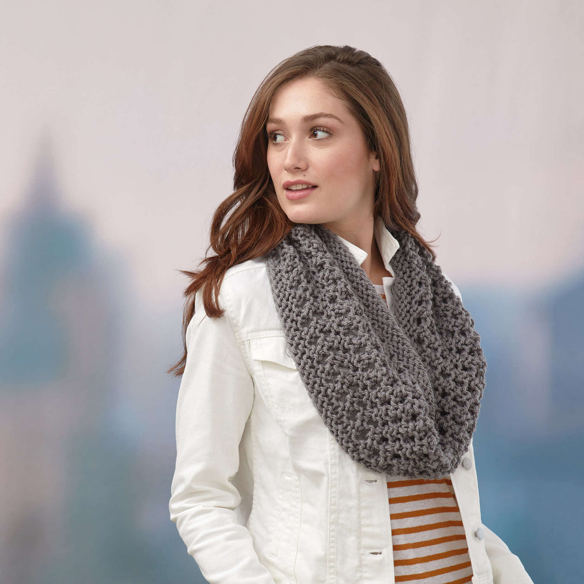 Knit Cowl made in Red Heart With Love Chunky Yarn