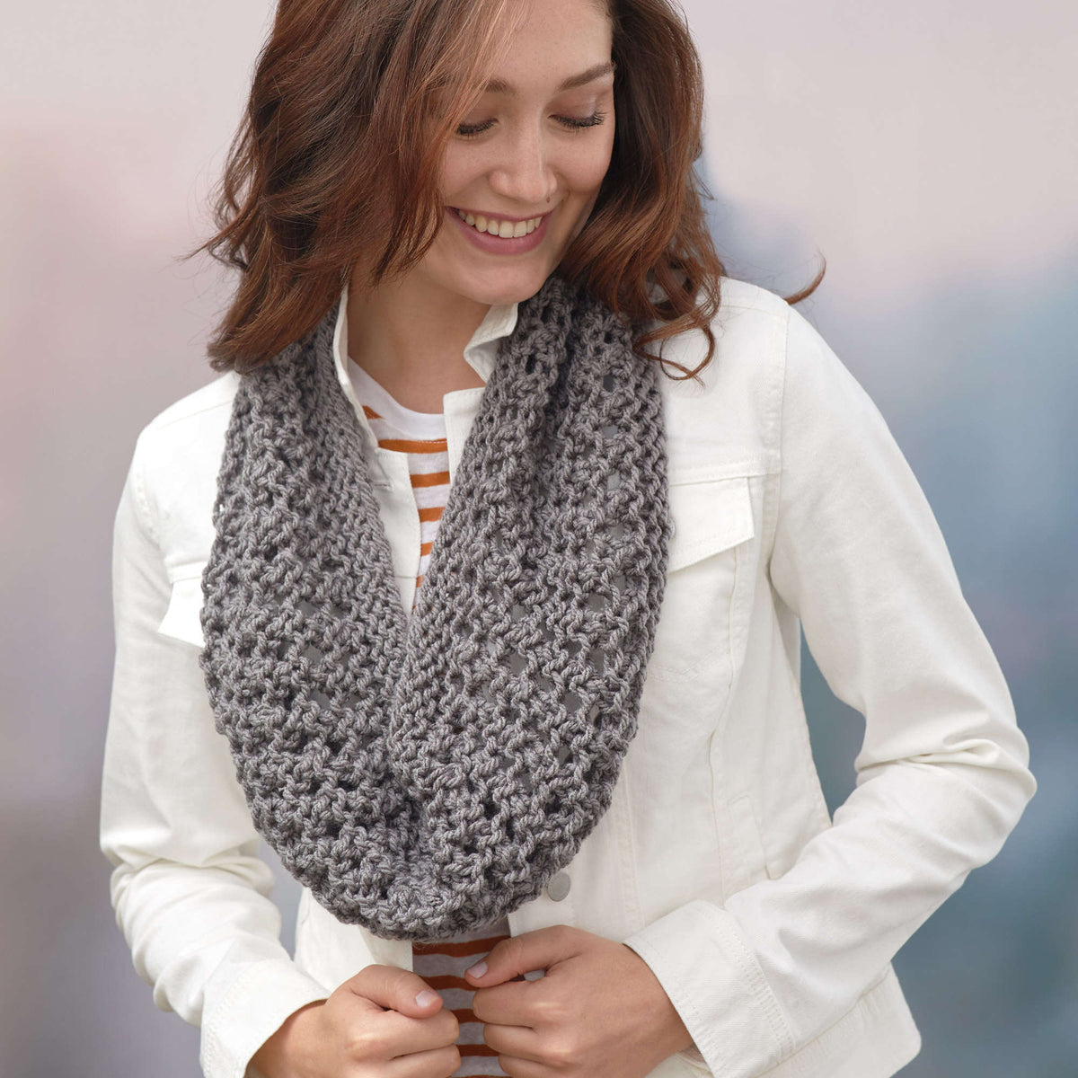 Knit Cowl made in Red Heart With Love Chunky Yarn