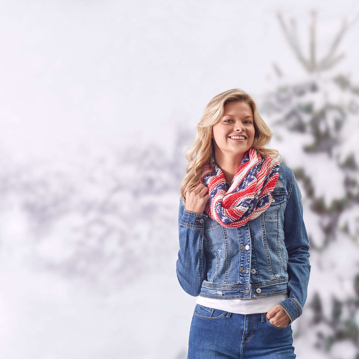 Knit Cowl made in Red Heart Super Saver Yarn