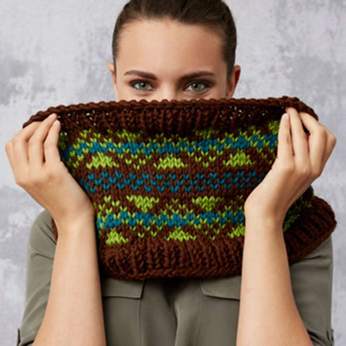 Knit Cowl made in Red Heart Soft Yarn