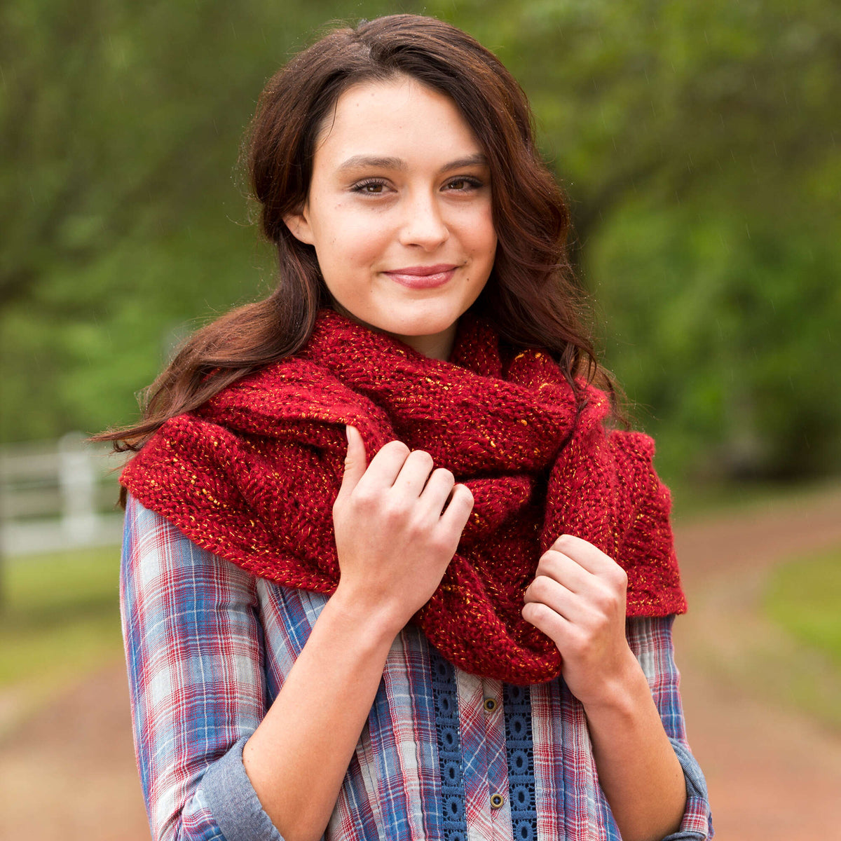 Knit Cowl made in Red Heart Boutique Yarn
