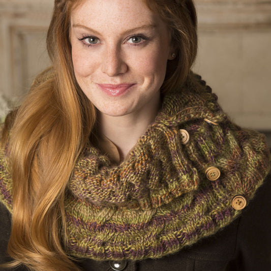 Knit Cowl made in Red Heart Boutique Yarn
