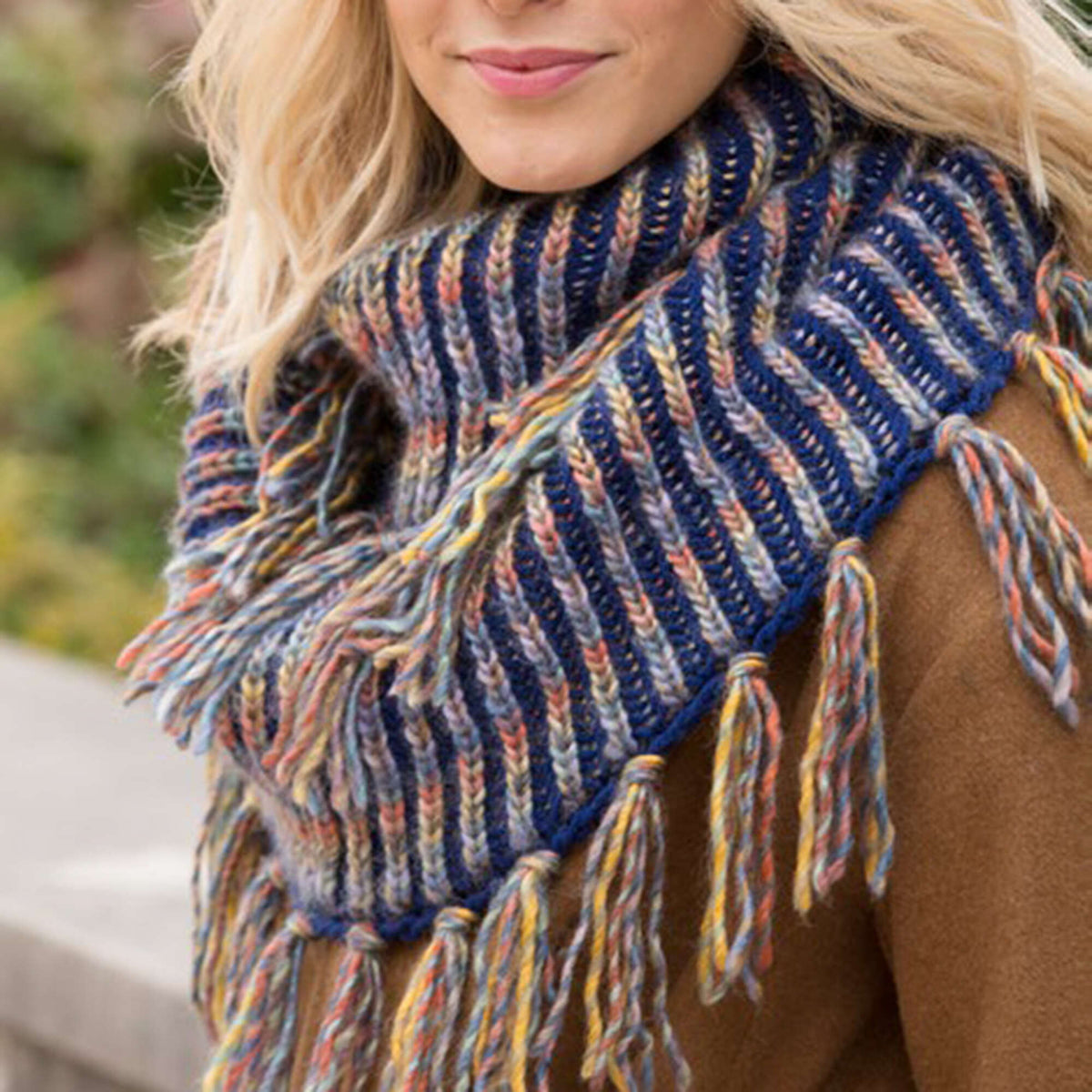 Knit Cowl made in Red Heart With Love Yarn