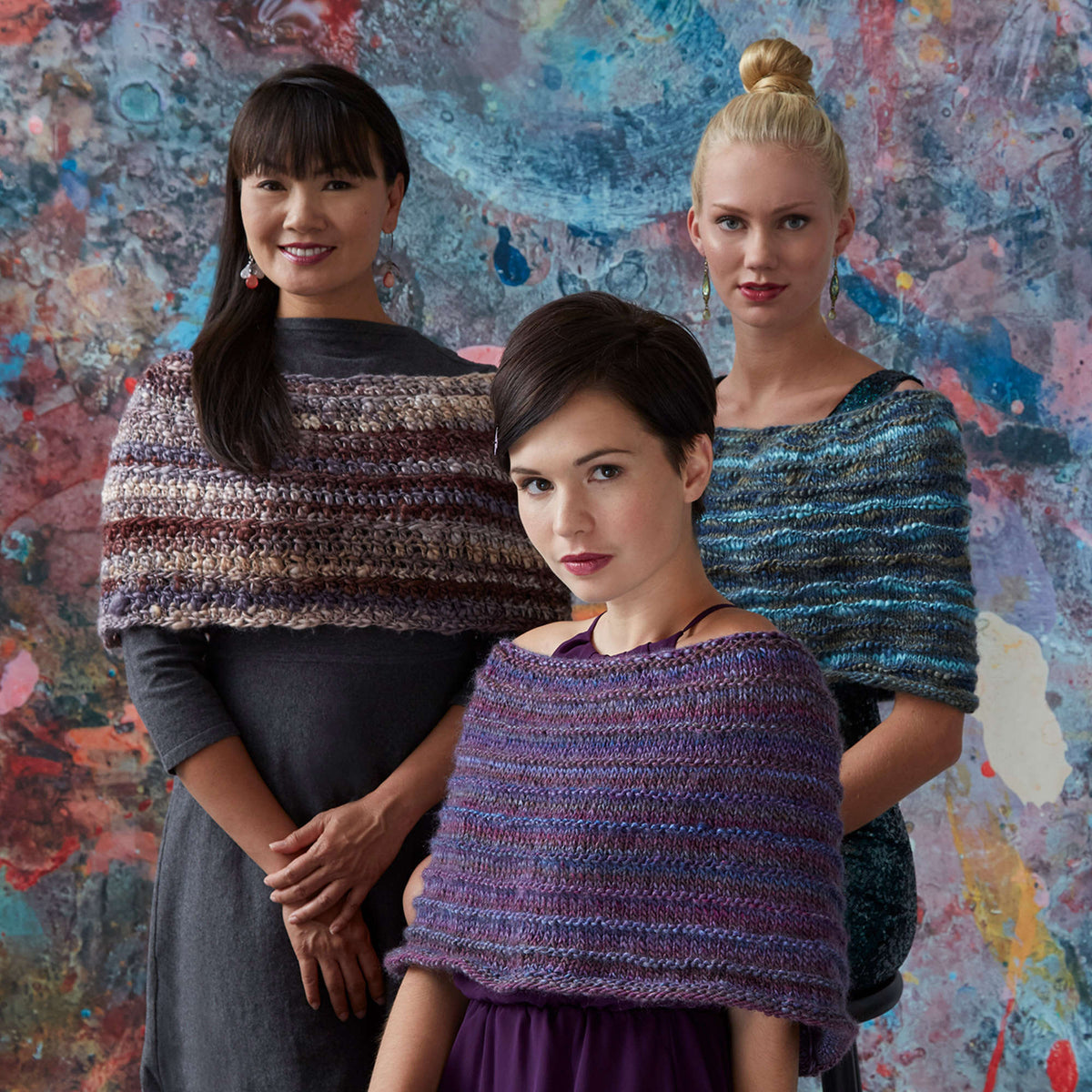 Knit Cowl made in Red Heart Unforgettable Yarn