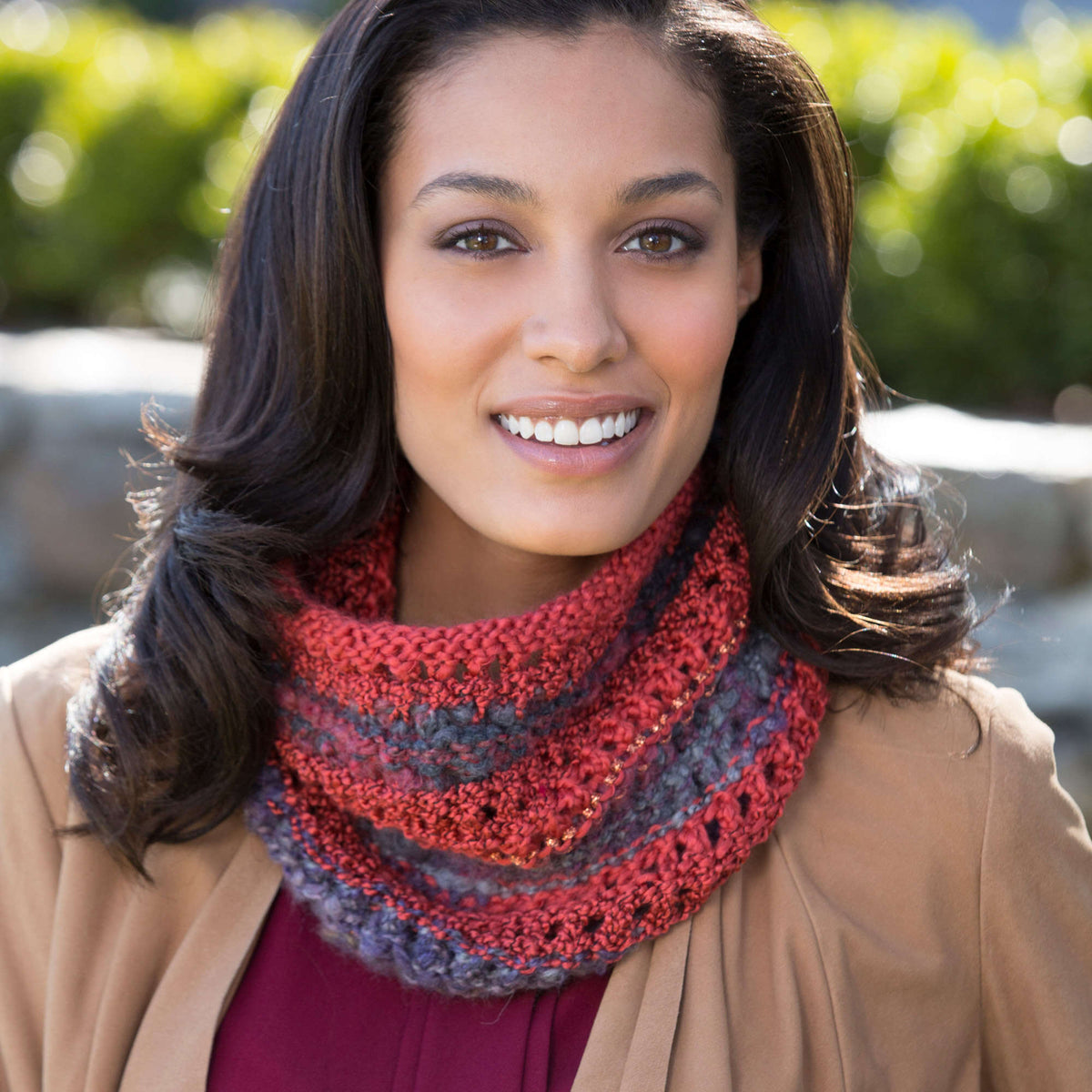 Knit Cowl made in Red Heart Boutique Yarn