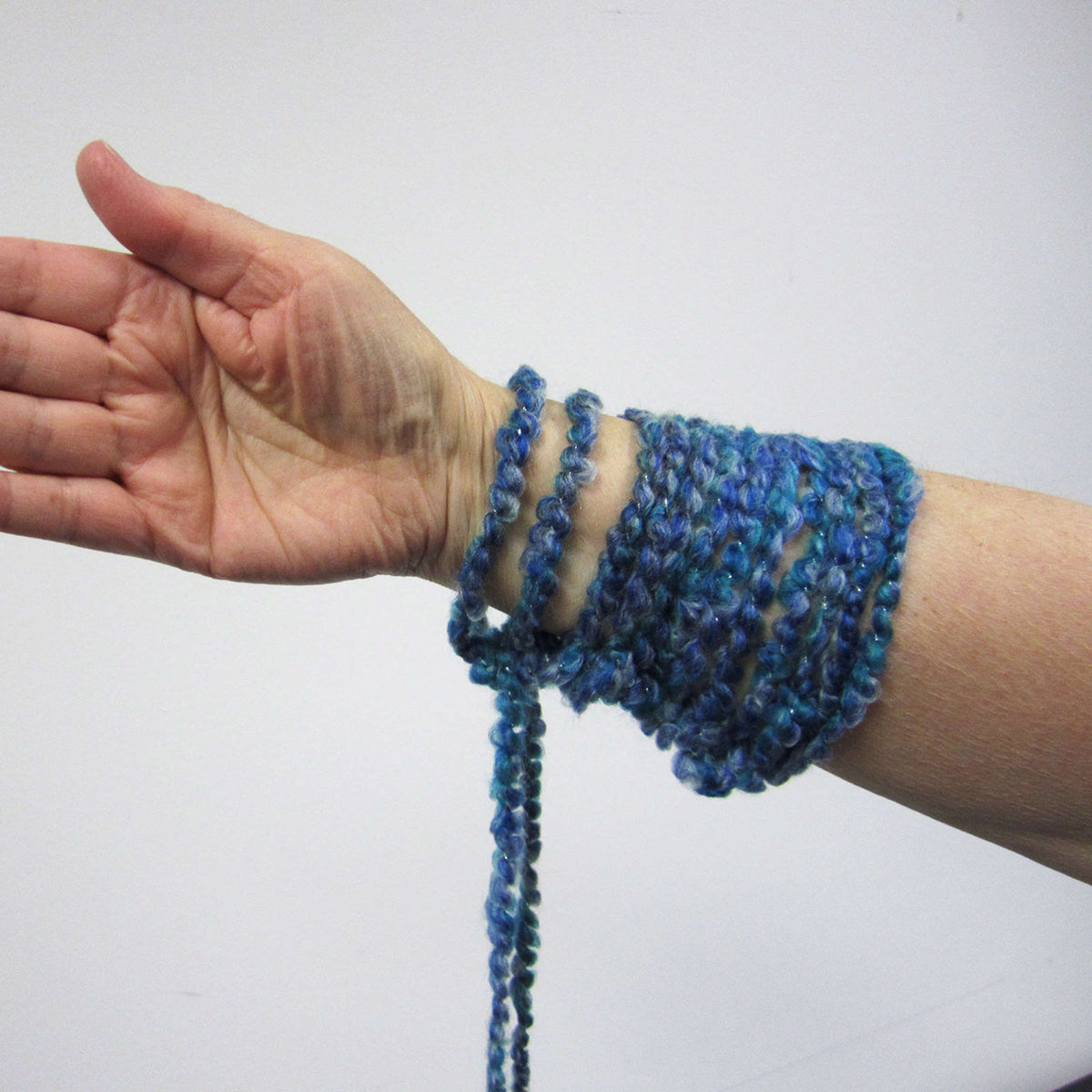 Knit Cowl made in Red Heart Stellar Yarn