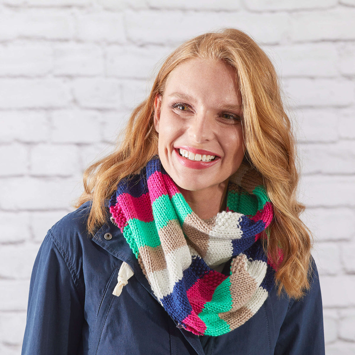 Knit Cowl made in Red Heart Super Saver Yarn