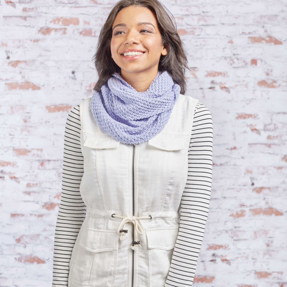 Knit Cowl made in Red Heart Amore Yarn