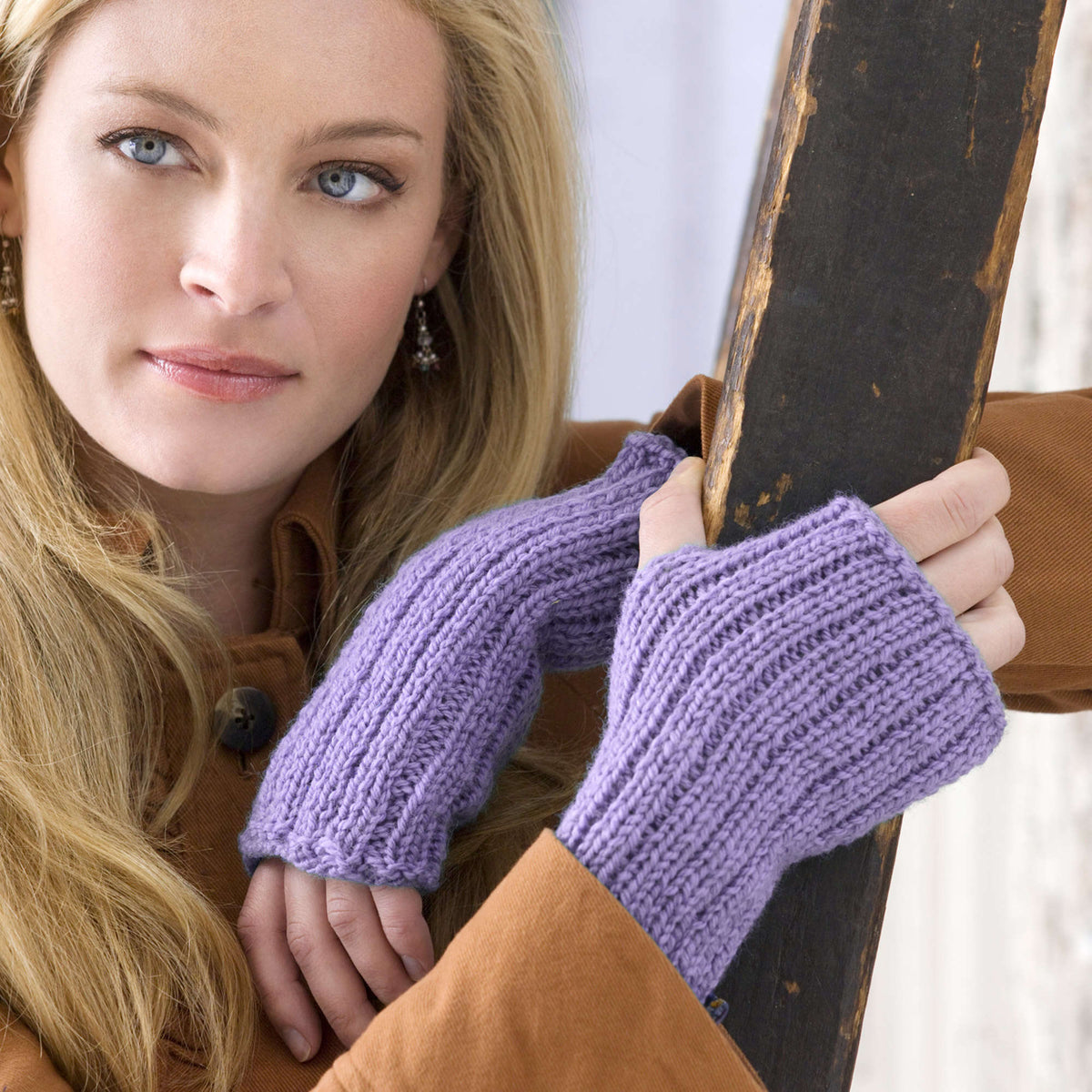 Knit Gloves made in Red Heart Washable Ewe Yarn