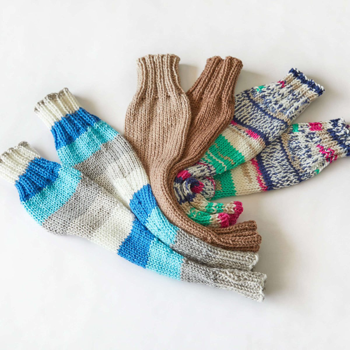 Knit Warmers made in Red Heart Super Saver Ombre Yarn