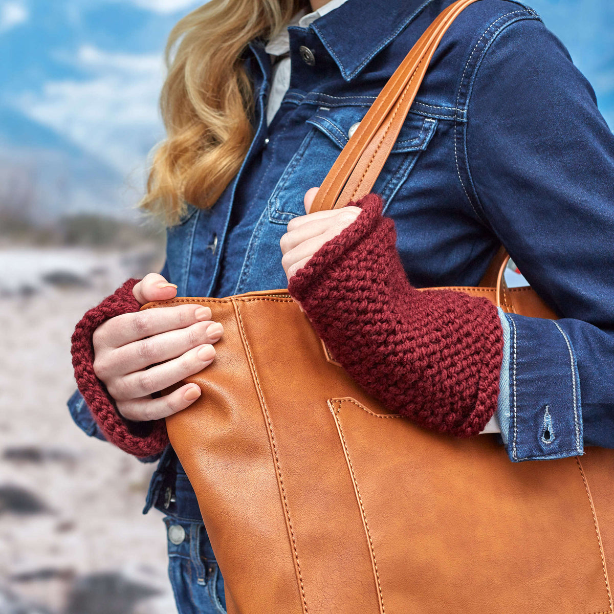 Knit Mitts made in Red Heart Super Saver Chunky Yarn