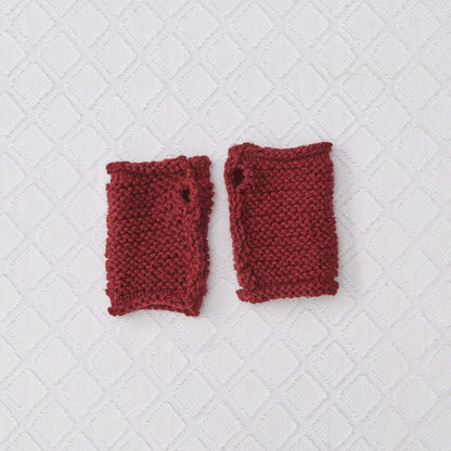 Red Heart Simple Knit Fingerless Mitts Knit Mitts made in Red Heart Super Saver Chunky Yarn