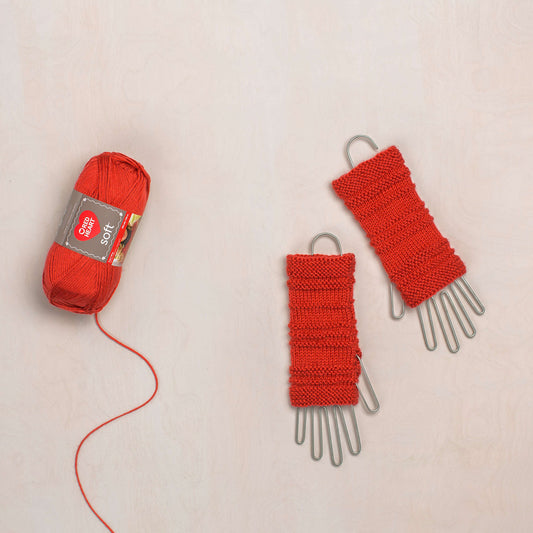 Knit Mitts made in Red Heart Soft Yarn