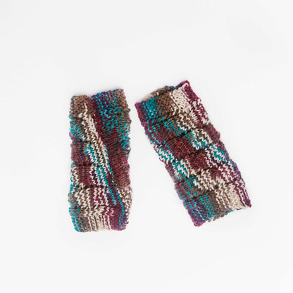 Red Heart Knit Dragon Scale Mitts Knit Mitts made in Red Heart Super Saver Yarn