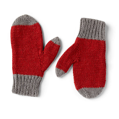 Red Heart Rita's Family Knit Mitts Striped