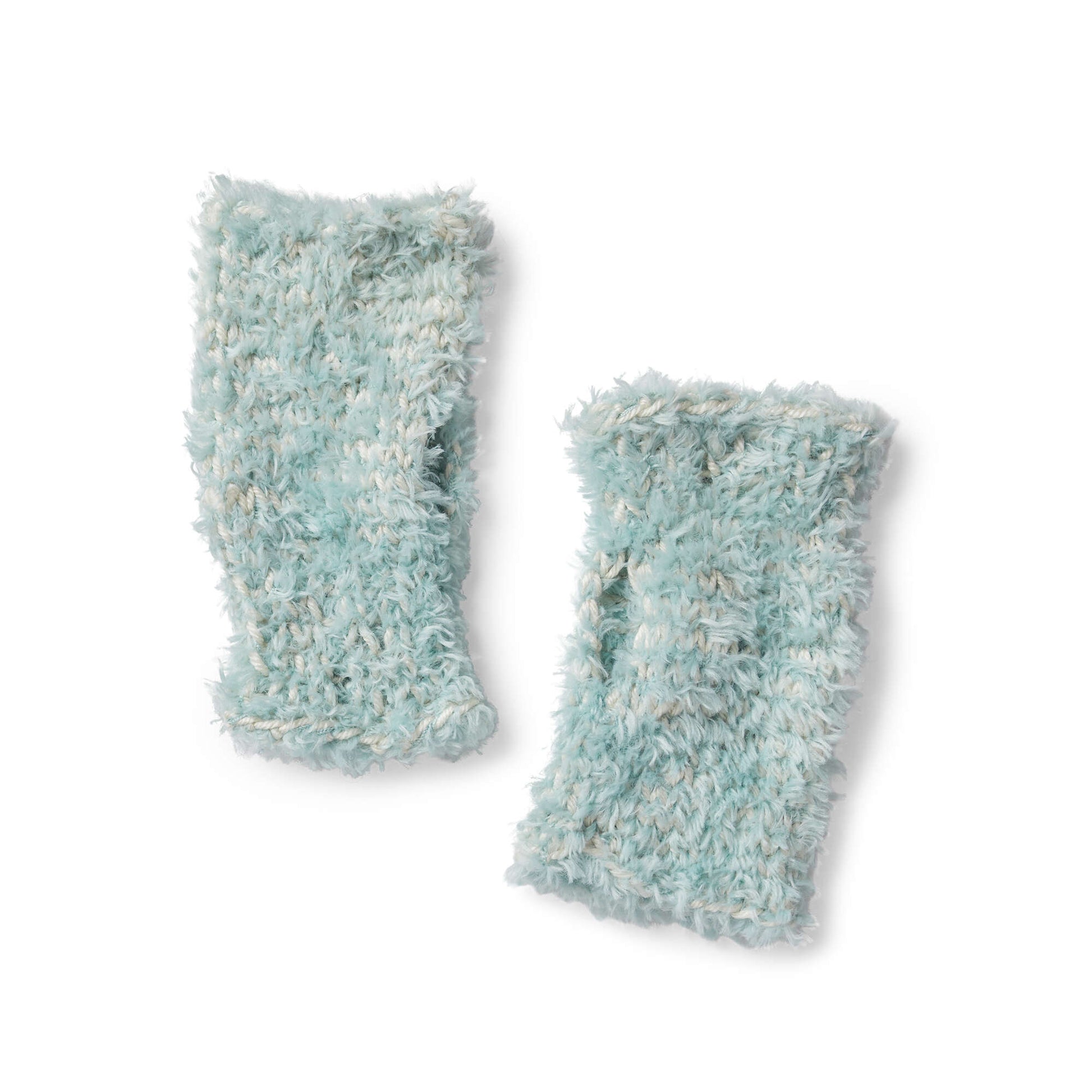 Free Red Heart Knit Frosted Fur Wristers Pattern