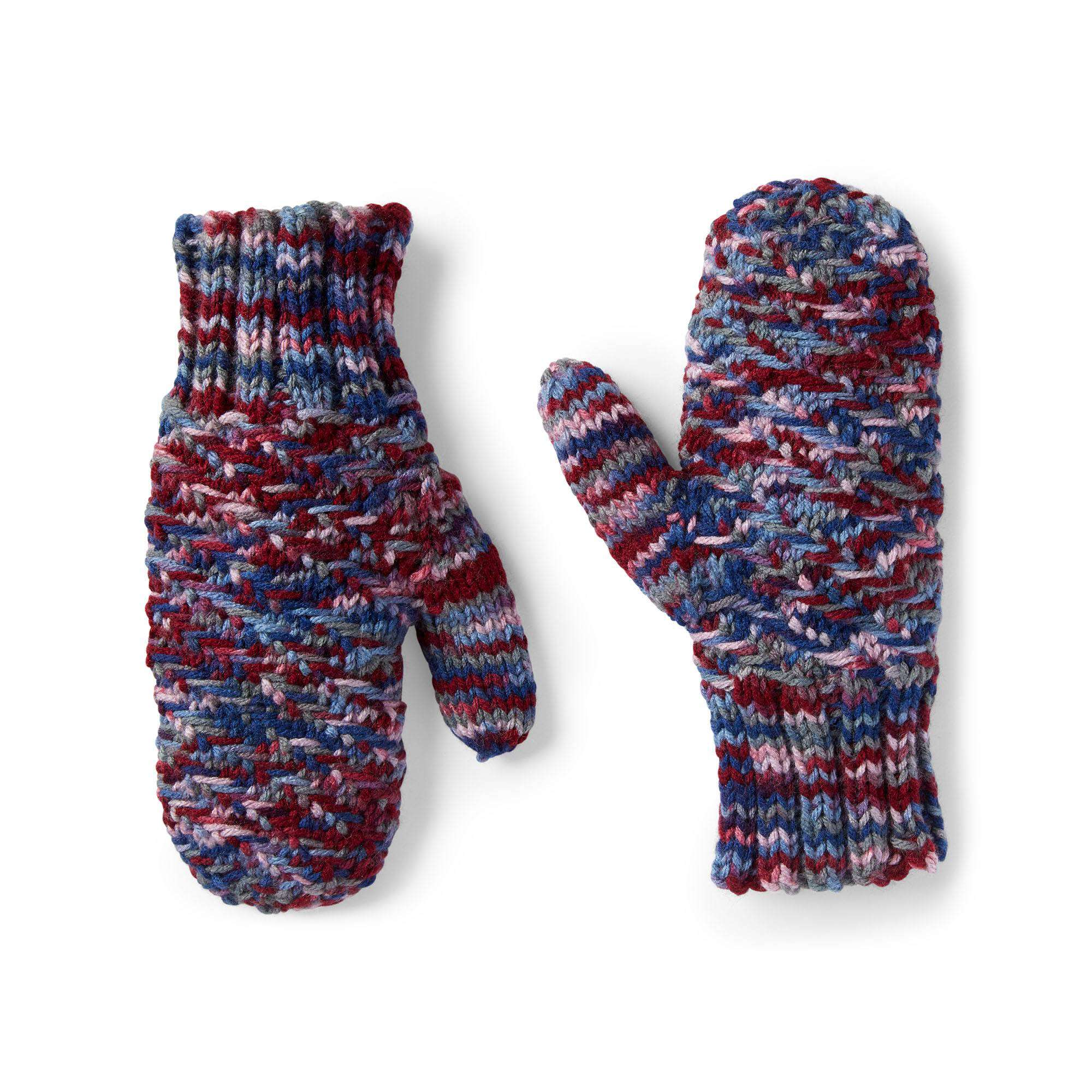 Free Red Heart Spiral Up Mittens Knitting Pattern | Yarnspirations