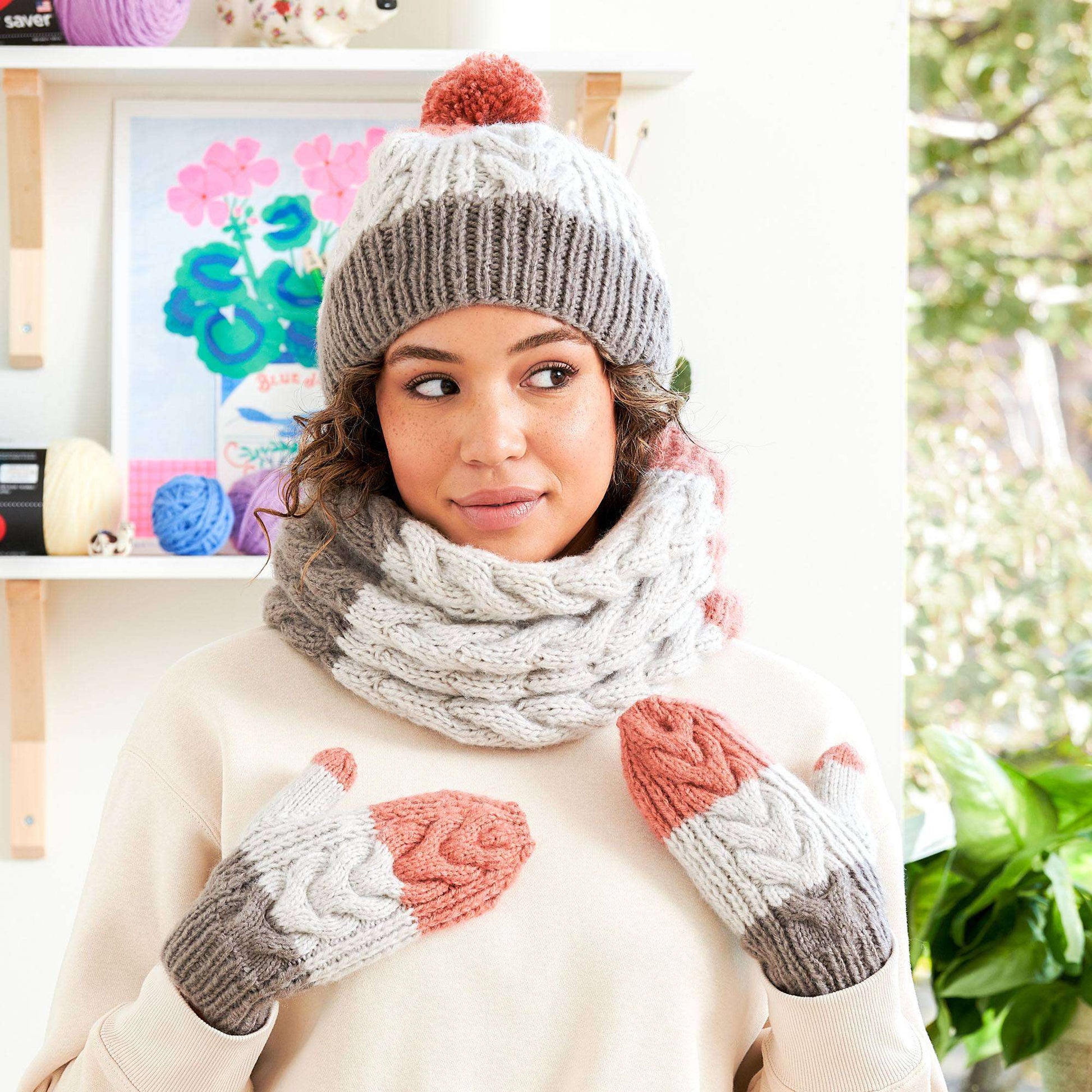 Free Red Heart Cable Set Knitting Pattern | Yarnspirations