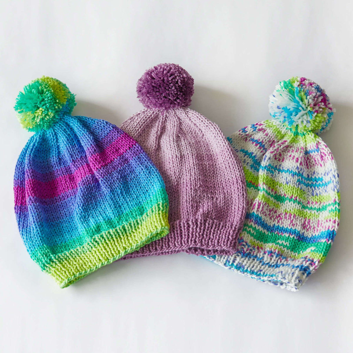 Knit Hat made in Red Heart Super Saver Ombre Yarn