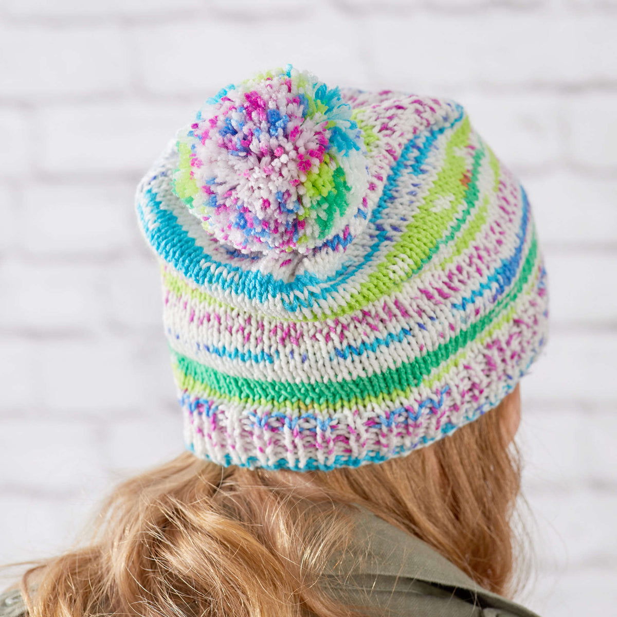 Knit Hat made in Red Heart Super Saver Fair Isle Yarn