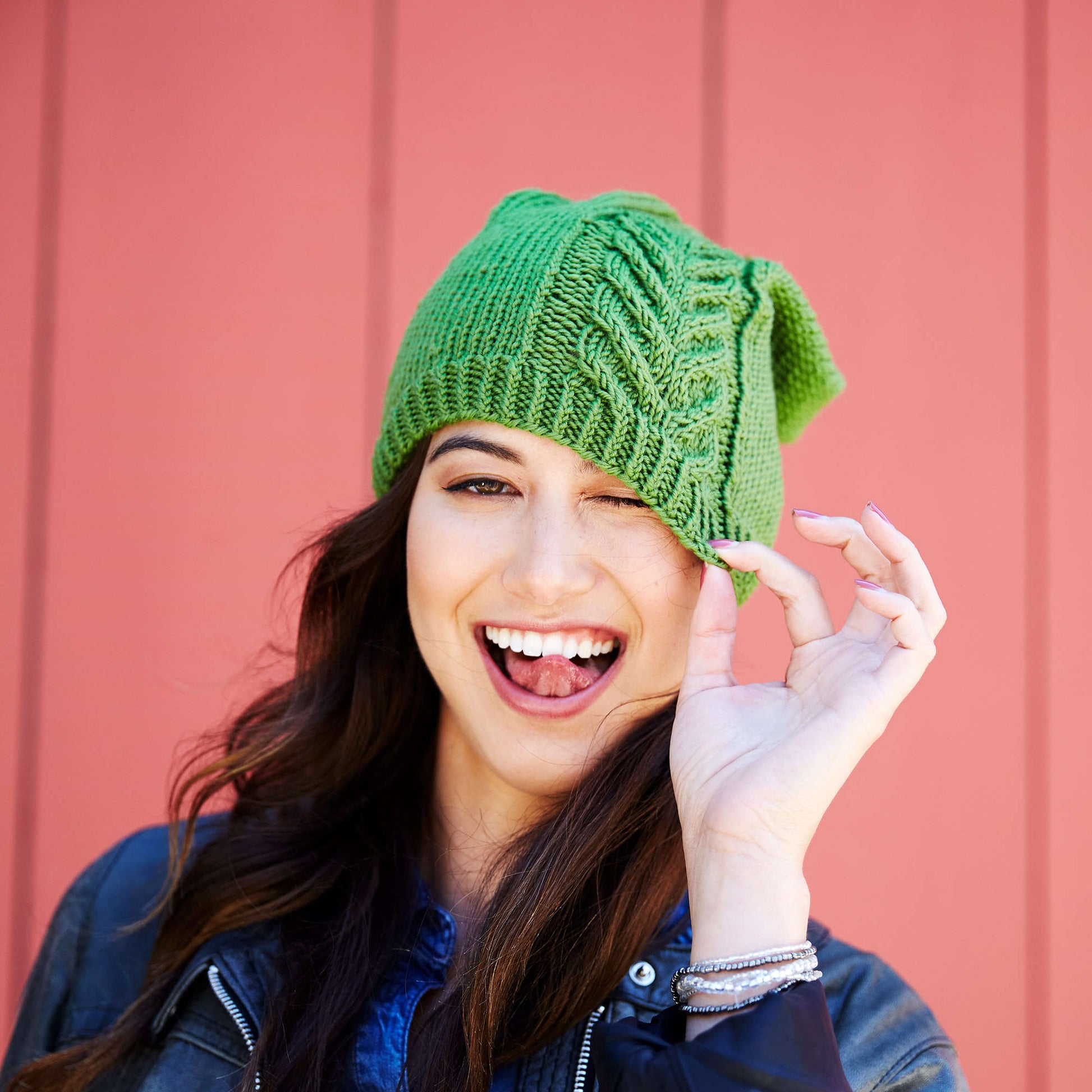 Free Red Heart Knit Road To Success Chic Hat Pattern