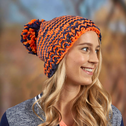 Red Heart Knit Spirit Week Chunky Hat Knit Hat made in Red Heart Team Spirit Chunky Yarn