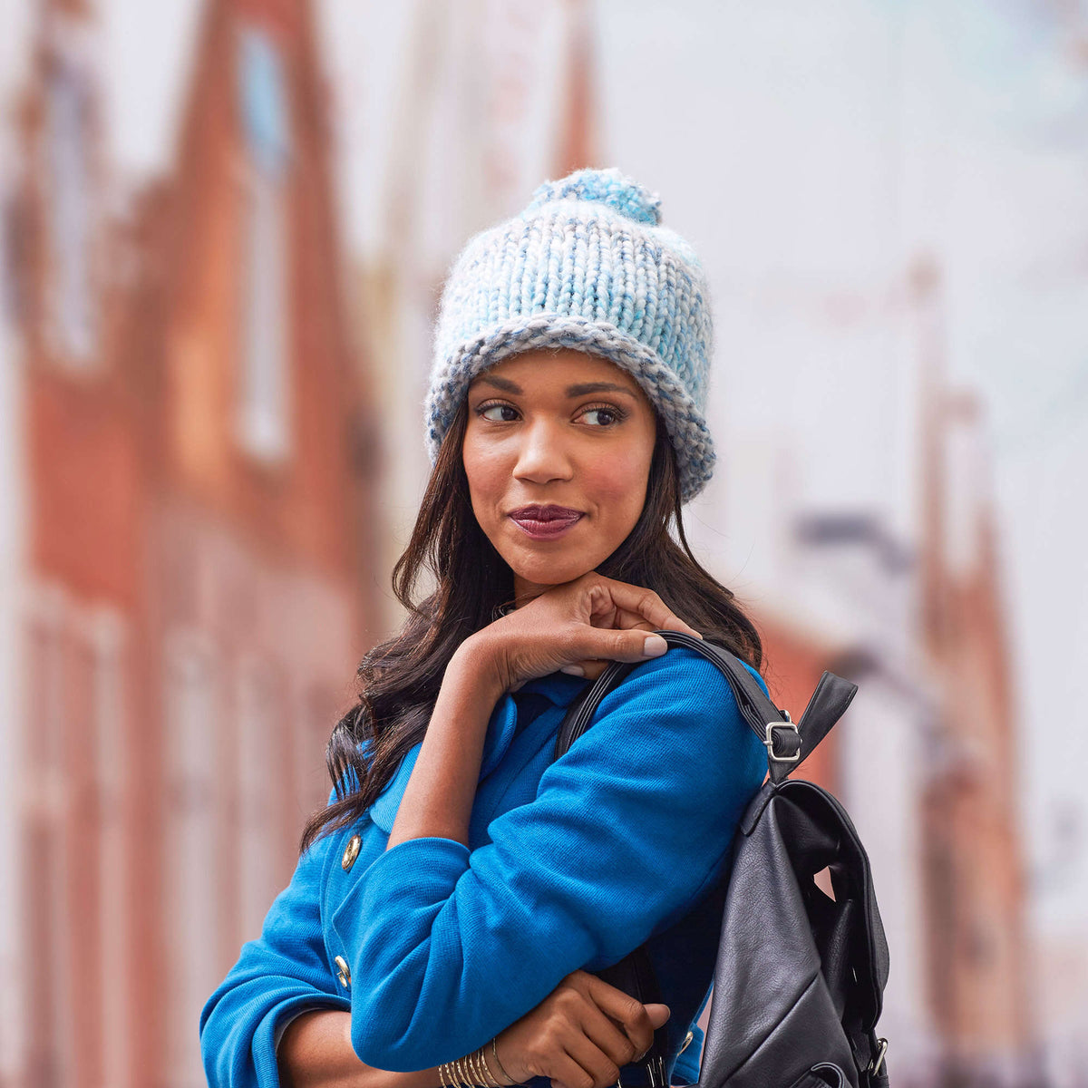 Knit Hat made in Red Heart Collage Yarn