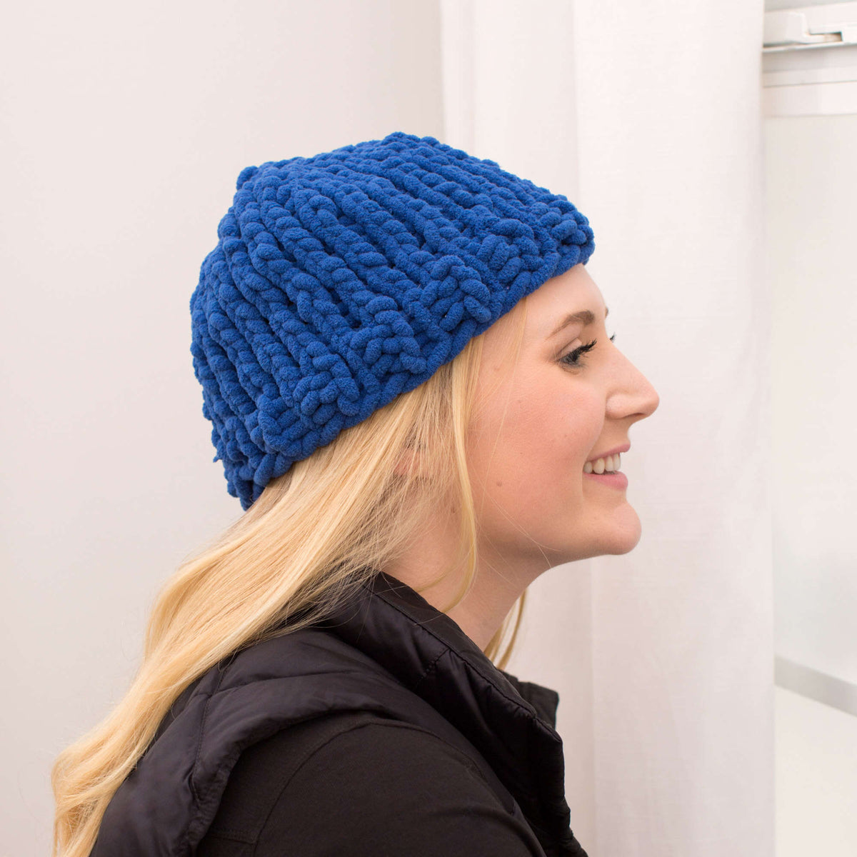 Knit Hat made in Red Heart Sweet Yarn