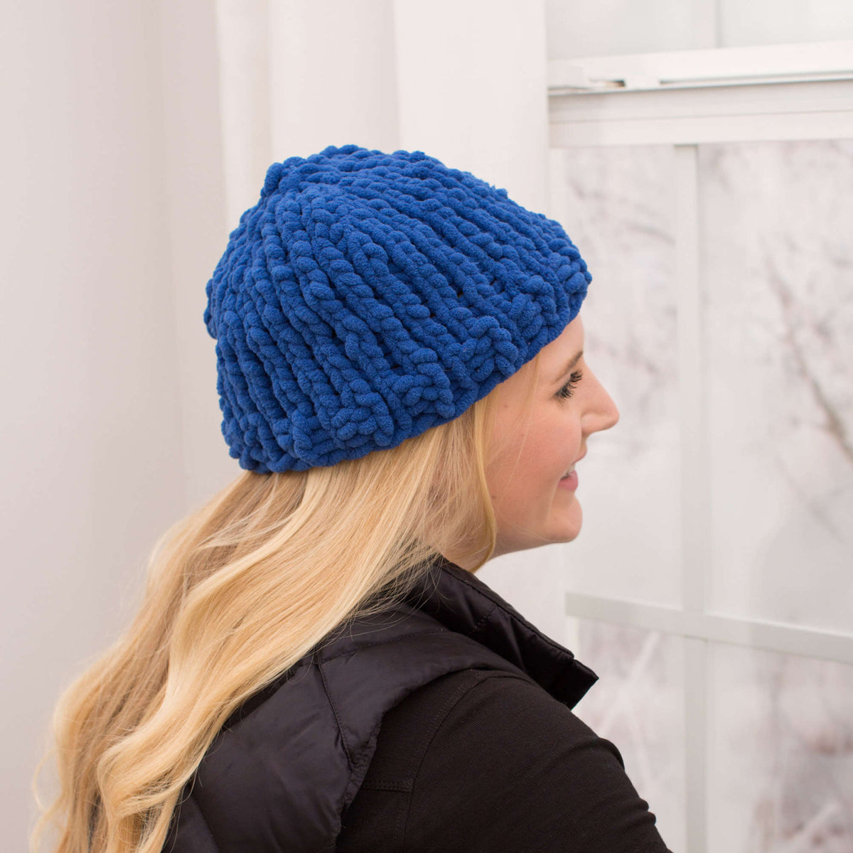 Knit Hat made in Red Heart Sweet Yarn