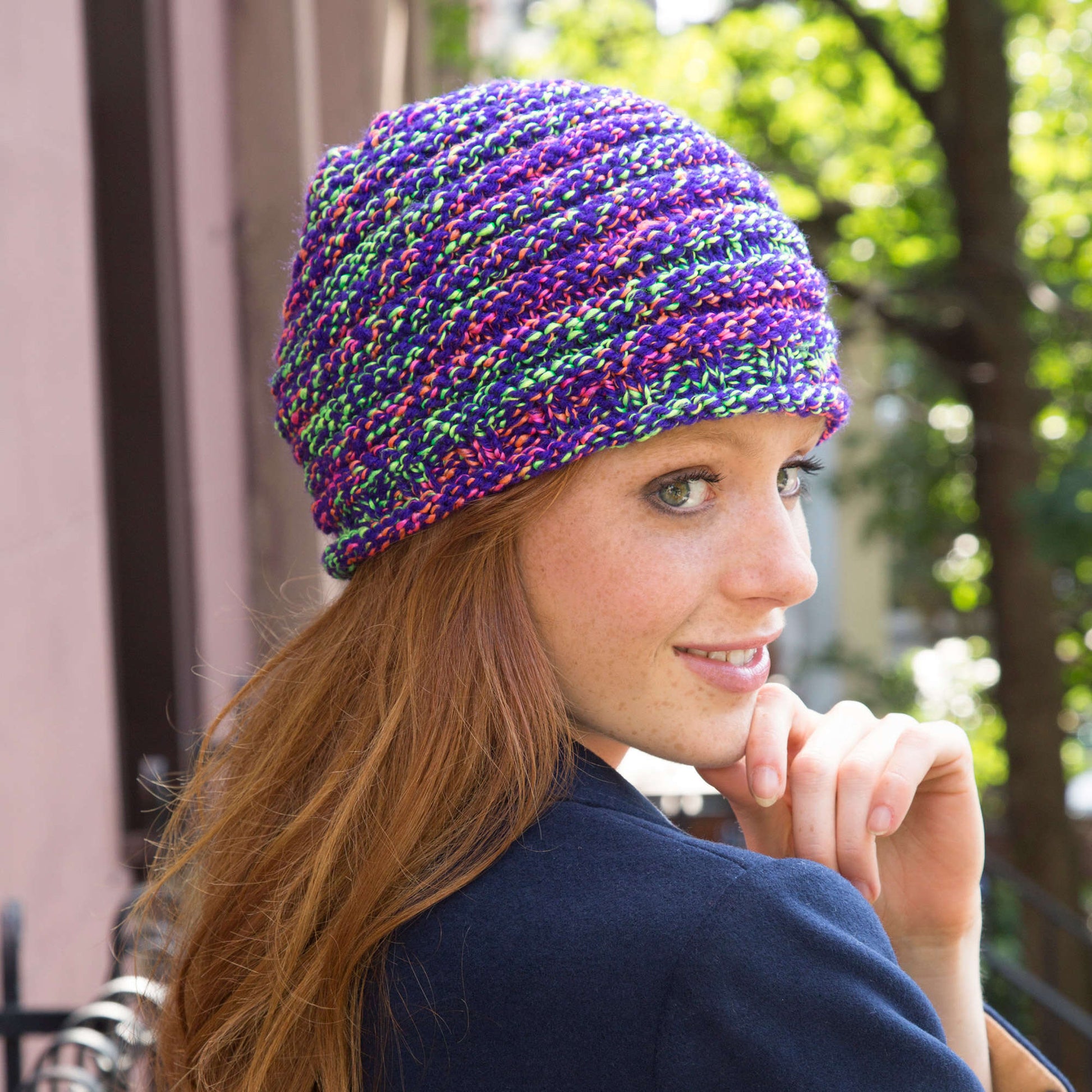 Free Red Heart Bright In-Style Hat Pattern