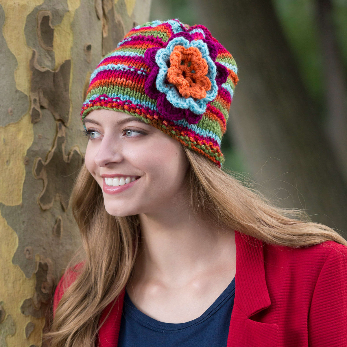 Knit Beanie made in Red Heart With Love Yarn