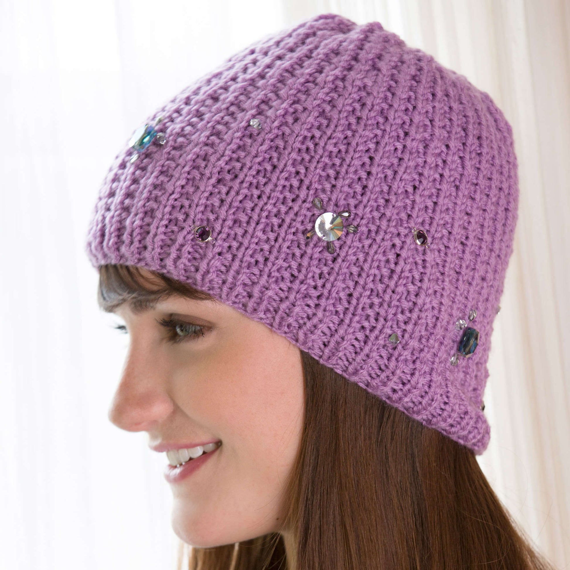 Free Red Heart Bling Beanie Knit Pattern