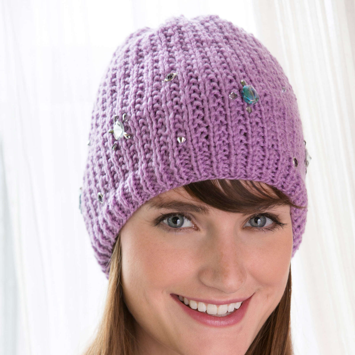 Knit Beanie made in Red Heart Super Saver Yarn