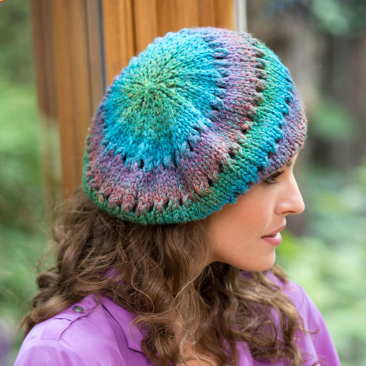 Knit Beret made in Red Heart Boutique Yarn