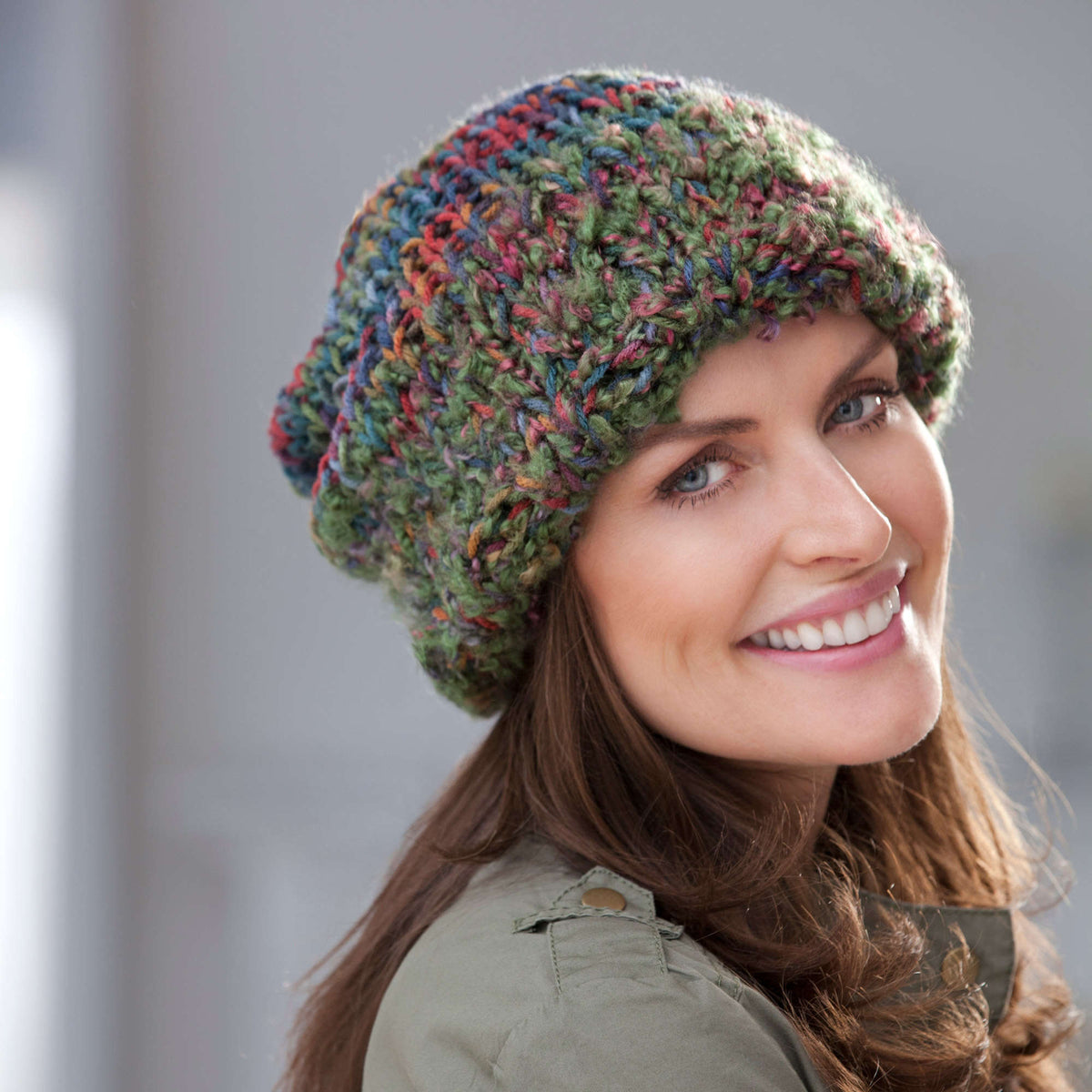 Knit Hat made in Red Heart Light & Lofty Yarn