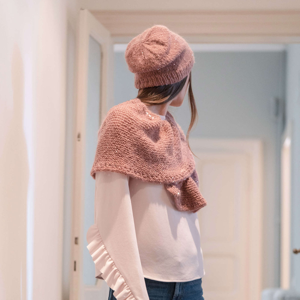 Knit Beanie made in Red Heart An Italian Story Luce Yarn