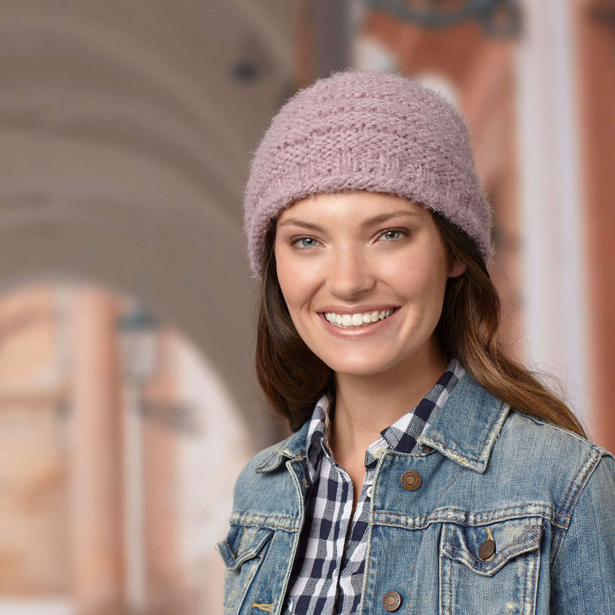 Knit Hat made in Red Heart Hygge Yarn