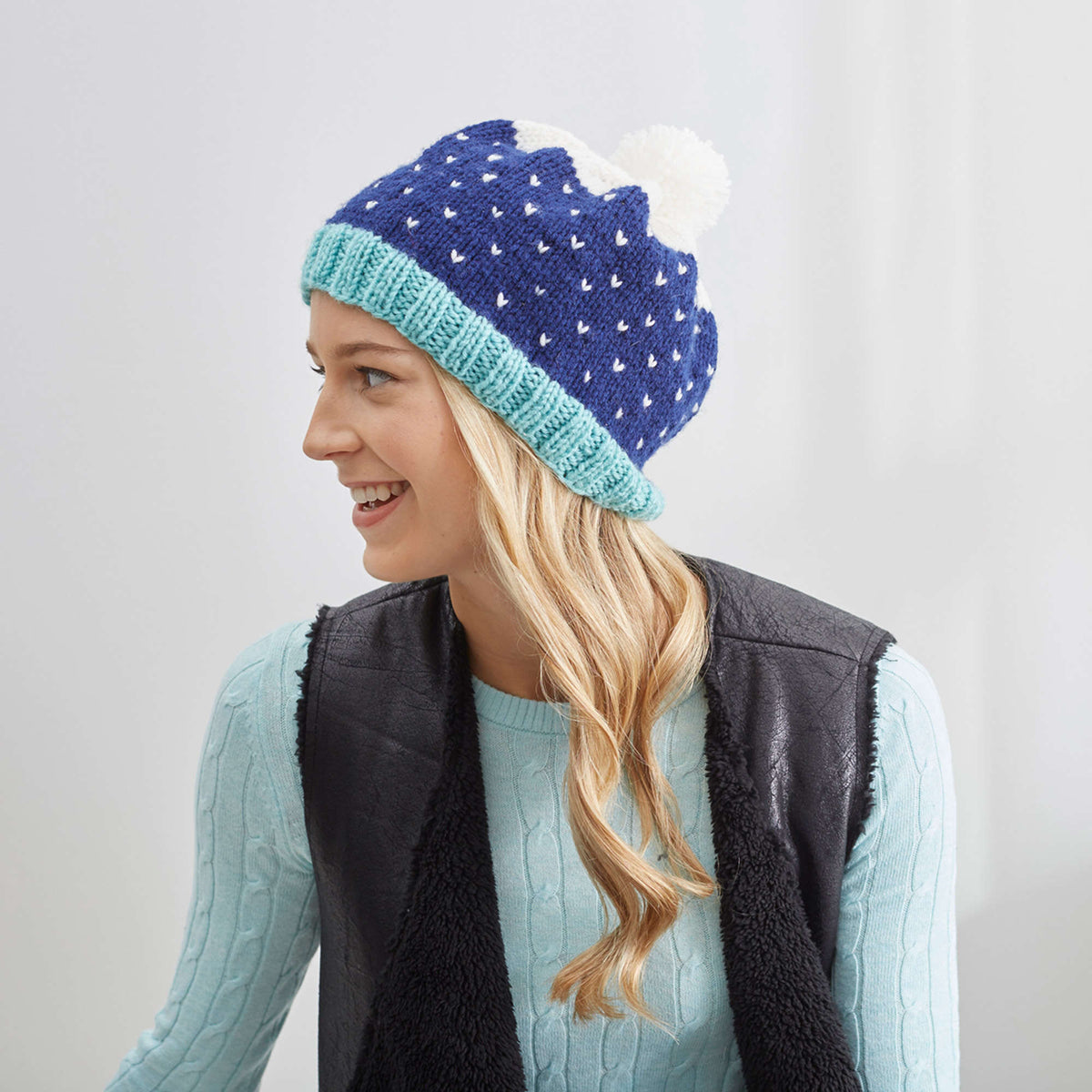 Knit Hat made in Red Heart Super Saver Yarn