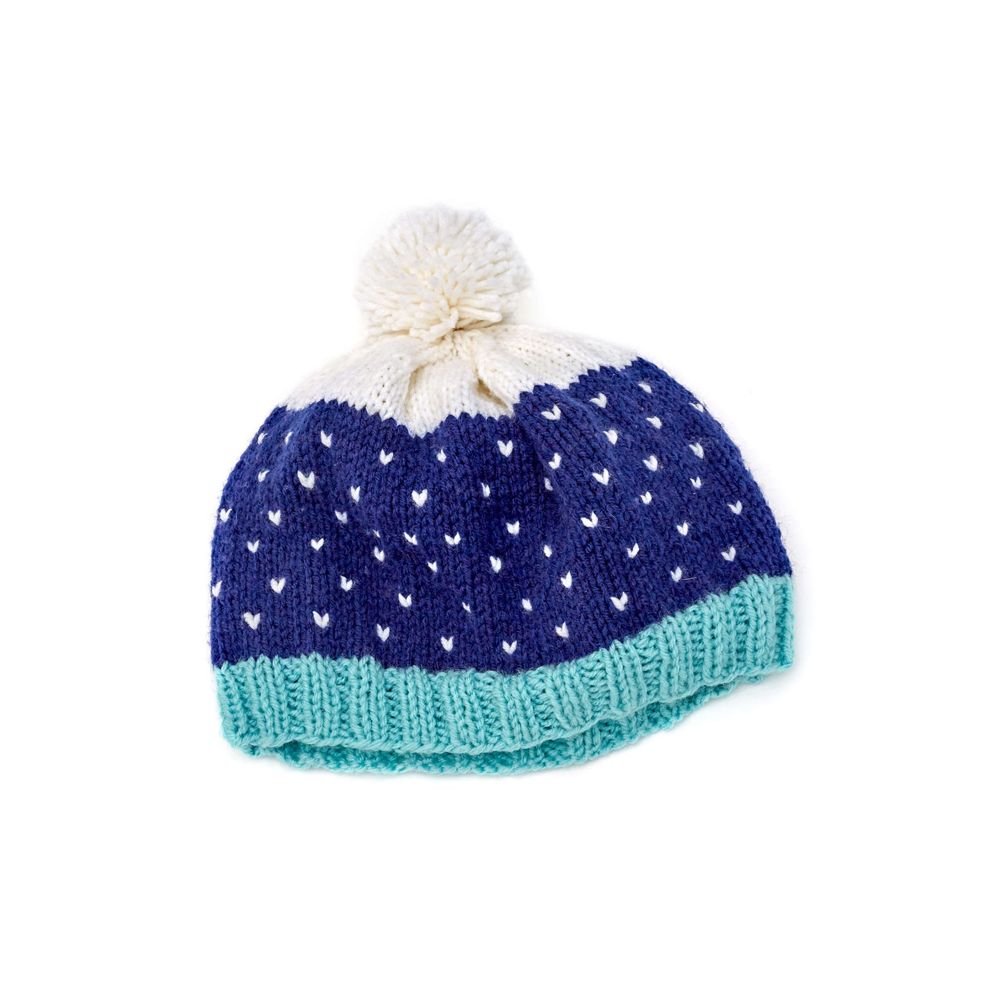 Free Red Heart Snow-Speckled Hat Knit Pattern