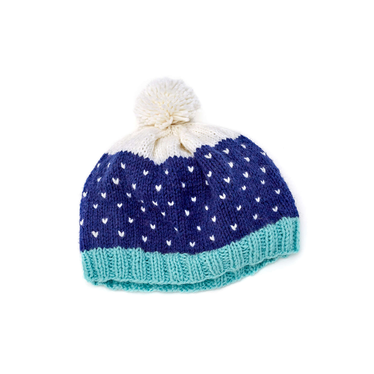 Free Red Heart Snow-Speckled Hat Knitting Pattern  display picture 3